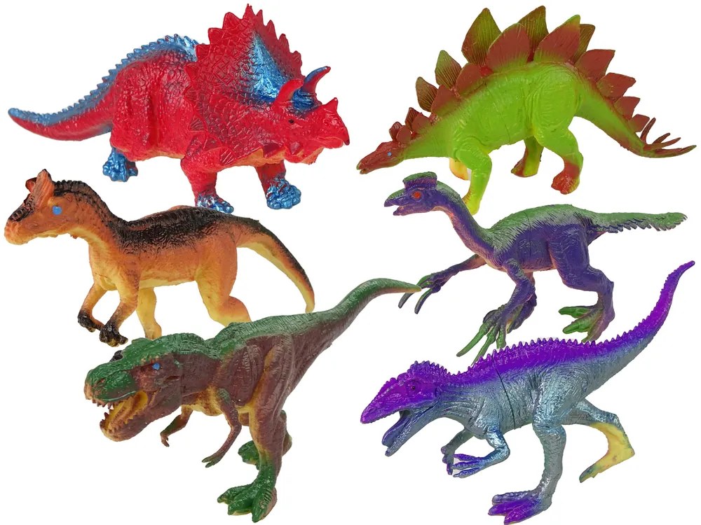 Lean Toys Farebné figúrky dinosaurov 6 kusov
