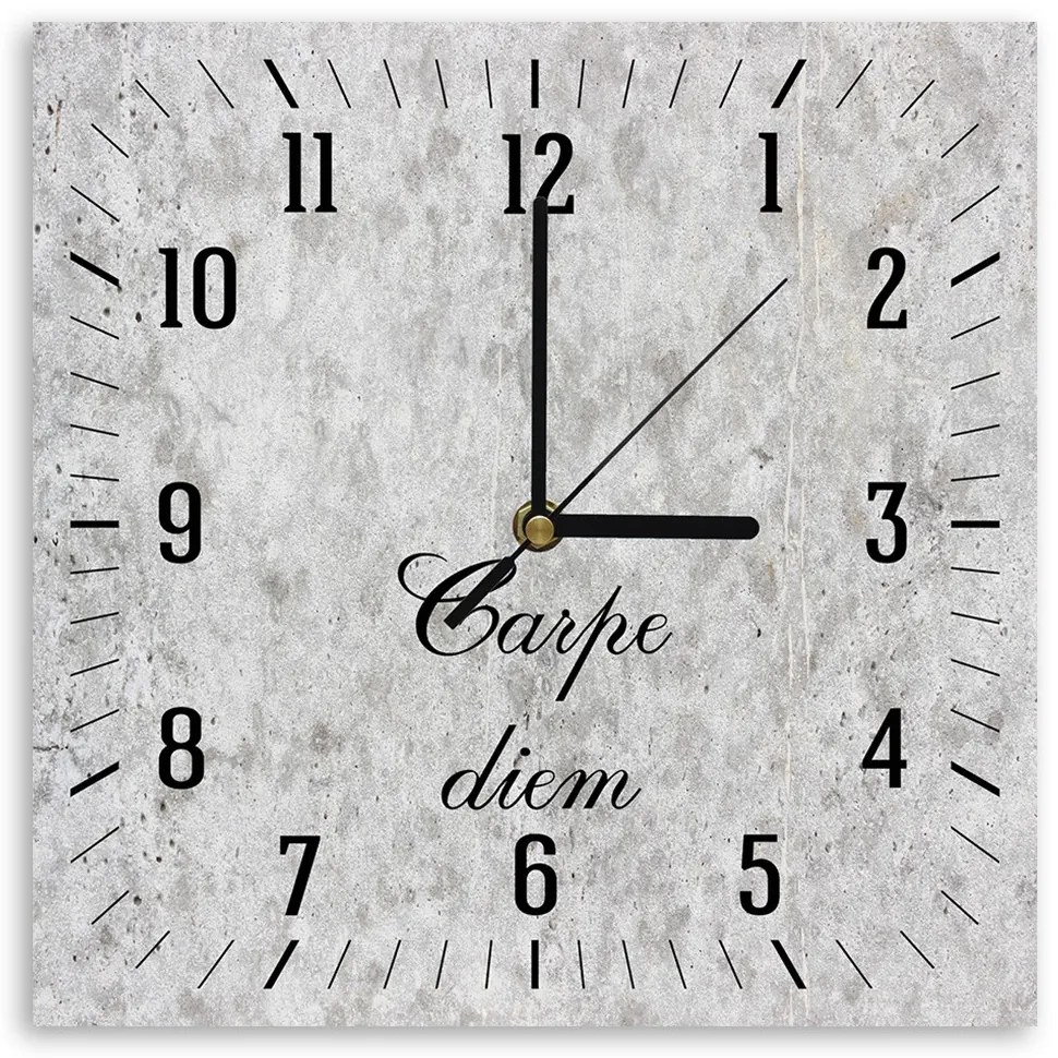 Gario Hodiny na stenu Carpe diem na ľahkom kameni Rozmery: 60 x 60 cm