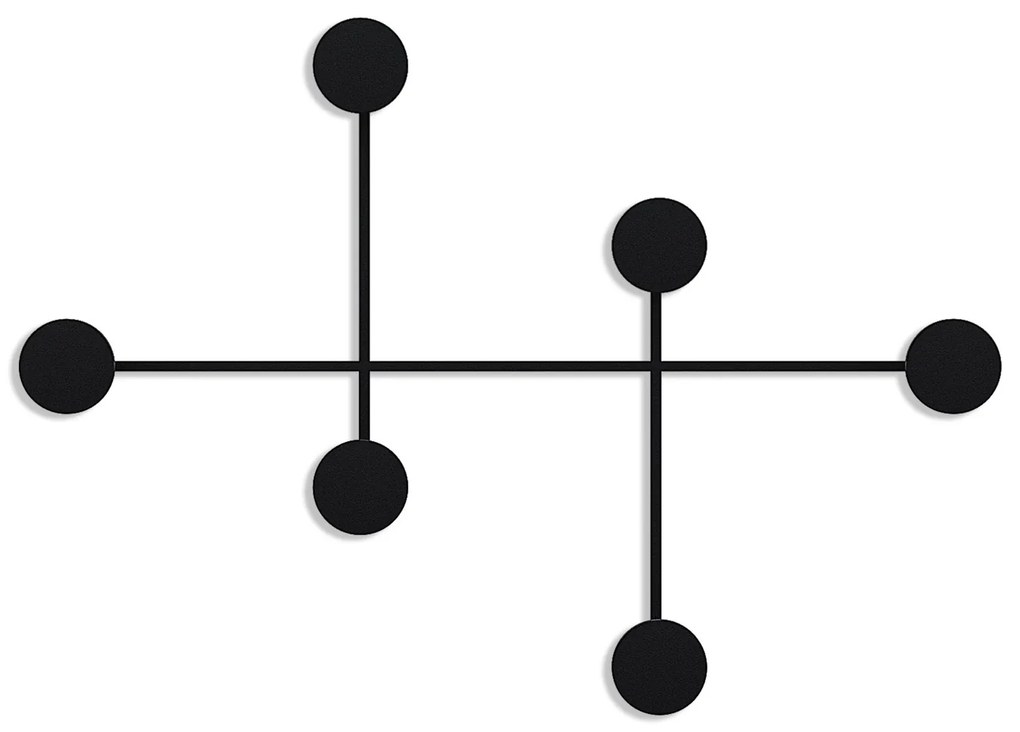 Nástěnný kovový věšák Dama 82 cm černý