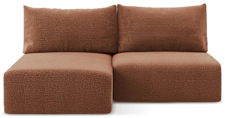 Rozkladacia/s úložným priestorom rohová pohovka v tehlovej farbe (ľavý roh) Kalena – Makamii