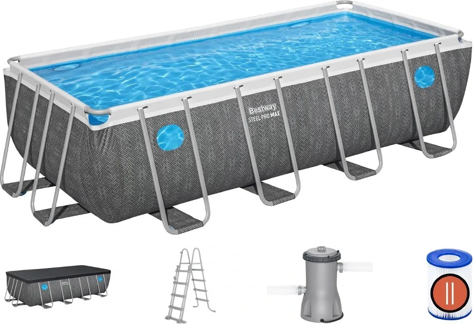 Bazén 488m x 244cm Splash View frame pool Gray Rattan Bestway 561MB