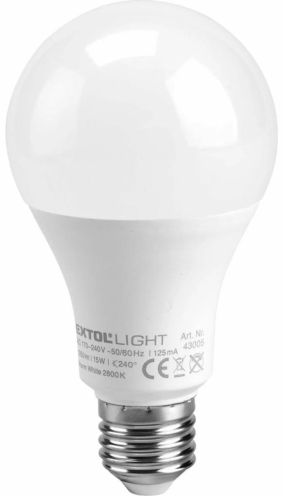 Žiarovka LED, 12W, 1055lm, E27, pr.60mm, EXTOL LIGHT príkon: 15W, svetelný tok: 1350lm