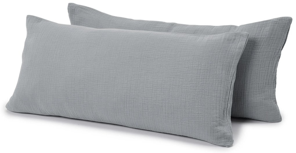 Poťahy na vankúše so vzorom mušlí, 2 ks, sivé, cca 80 x 40 cm