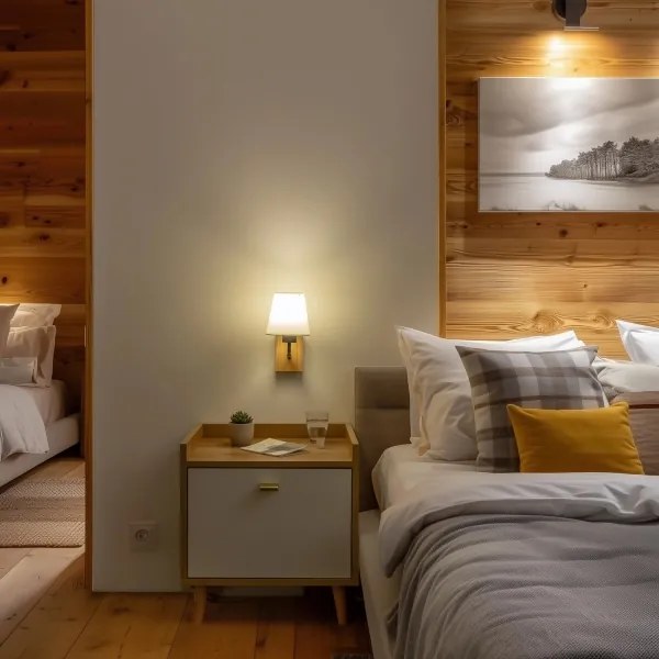 Brilagi - Nástenná lampa NUBILA WOOD 1xE27/25W/230V dub/biela