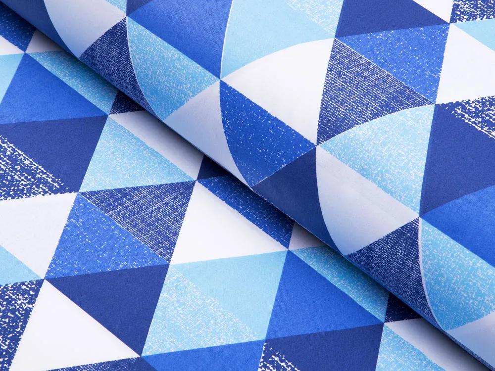 Biante Bavlnený štvorcový obrus Sandra SA-190 Modro-biele trojuholníky 150x150 cm