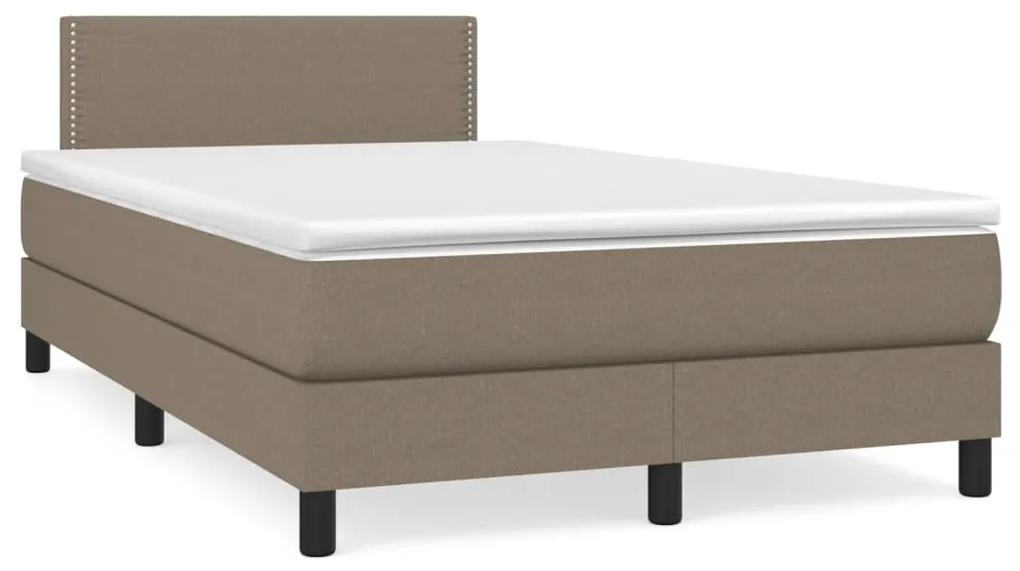 Boxspring posteľ s matracom a LED sivohnedá 120x190 cm látka 3270036