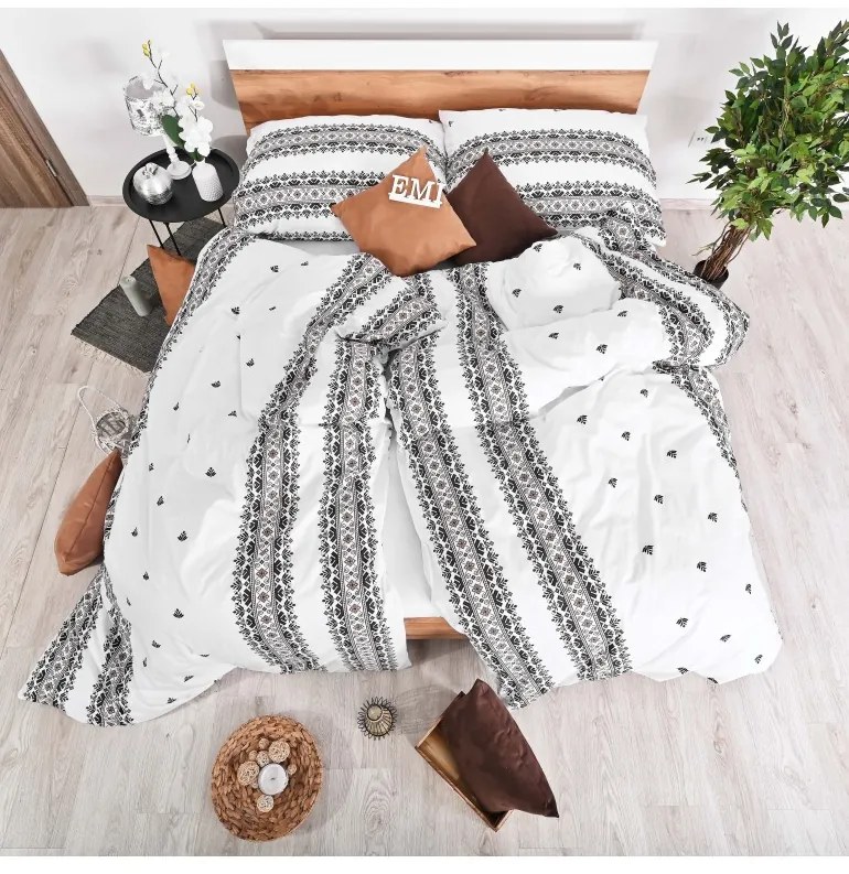 Obliečky bavlnené Dorota hnedé EMI, Štandardný set jednolôžko obsahuje 1x 140x200 + 1x 70x90