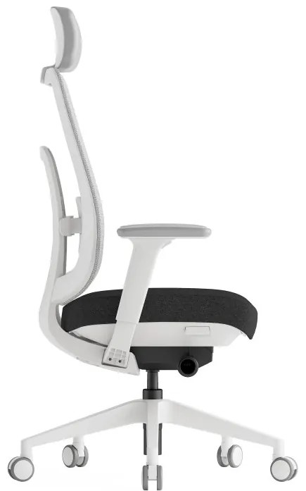 Kancelárska ergonomická stolička K42 White — sieť, látka, biela / viac farieb Modrá