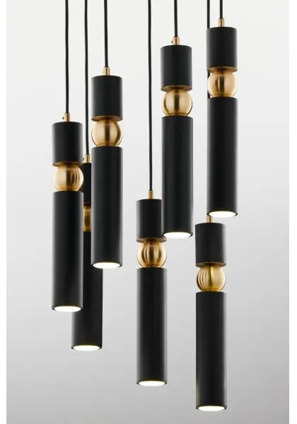 Jupiter 2015 - Luster na lanku ALAS 7xGU10/10W/230V čierna/zlatá