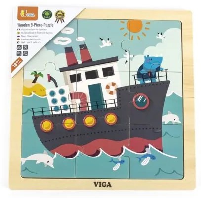 Viga Drevené puzzle pre najmenších Viga 9 ks Loď