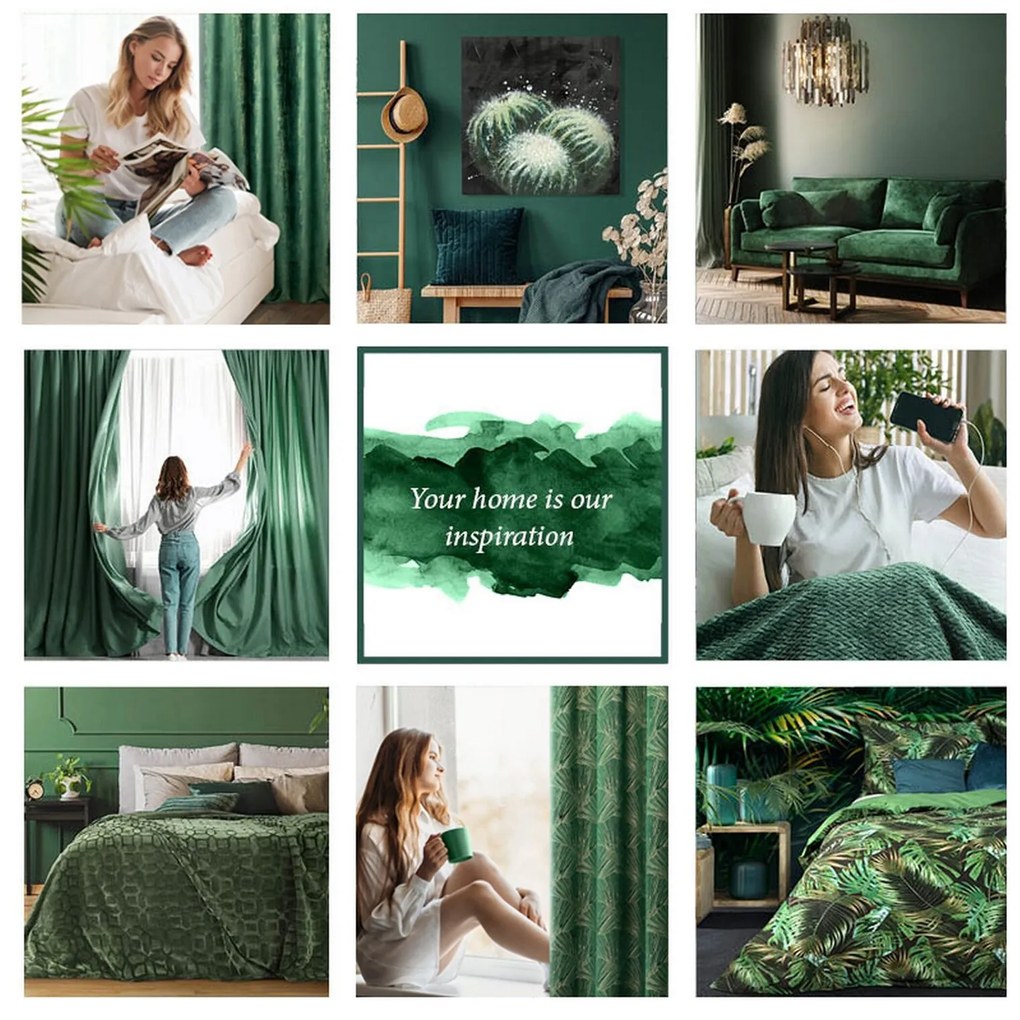 ZATEMŇOVACÍ ZÁVES NA KRÚŽKOCH MARSALA 140X250 CM TMAVOZELENÁ