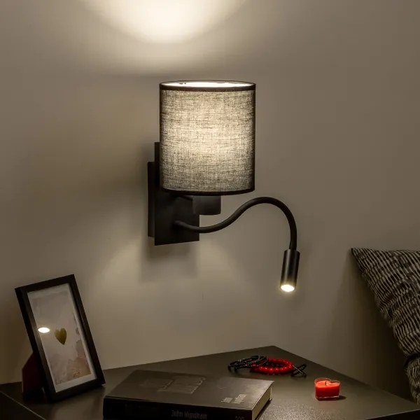 Brilagi - LED Nástenná lampa NUBILA 1xE27/25W/230V + LED/3W čierna