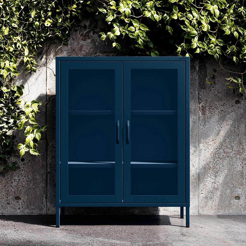 Vitrína GINA, 800 x 1015 x 400 mm, Modern: tmavomodrá farba