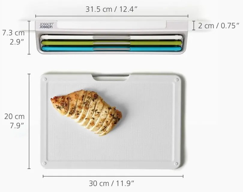 Dosky v súprave 3 ks so stojanom 23x31,5 cm Folio Slim – Joseph Joseph