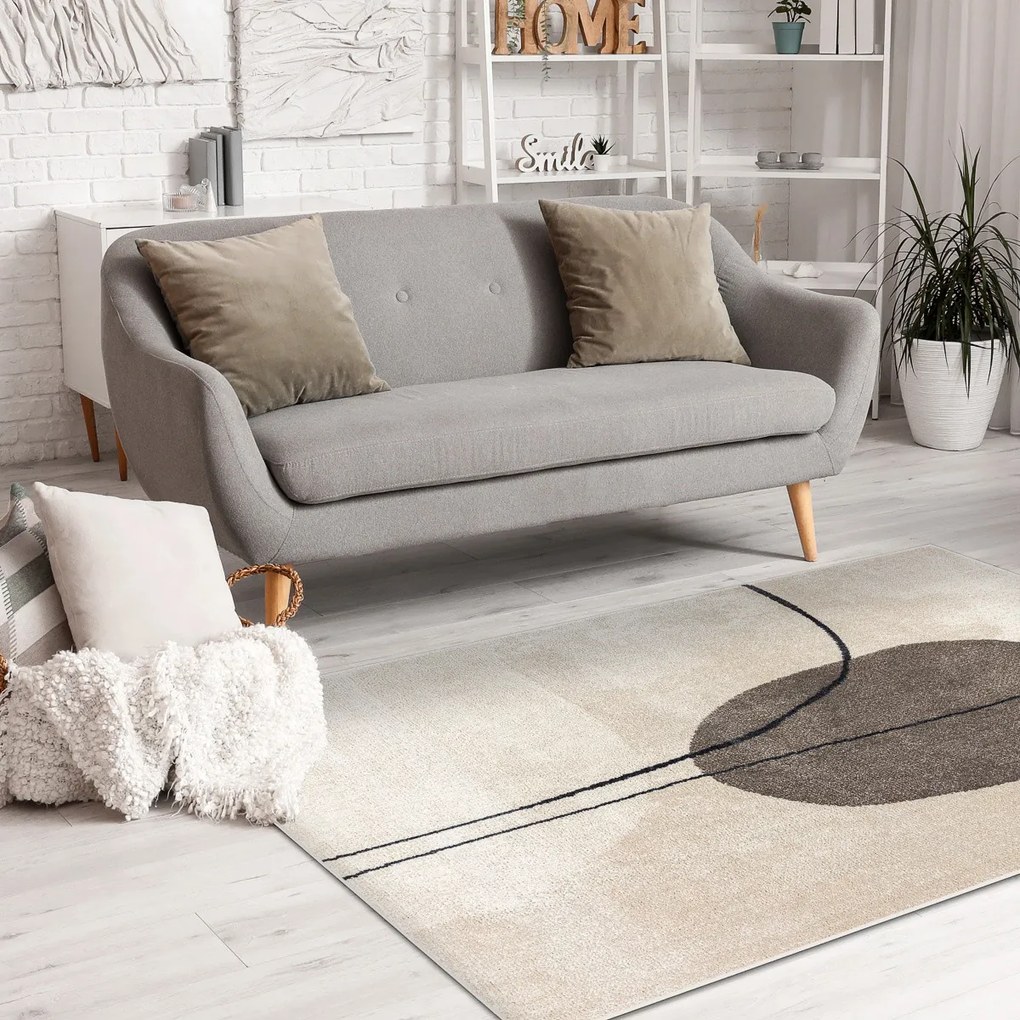 Dywany Łuszczów, Kusový koberec Fusion 0808 cream/l. beige, 140x190, béžová, kancelária