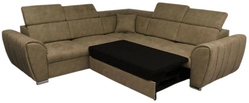 Rohová rozkladacia sedačka GRENADE ZARIA L hnedá