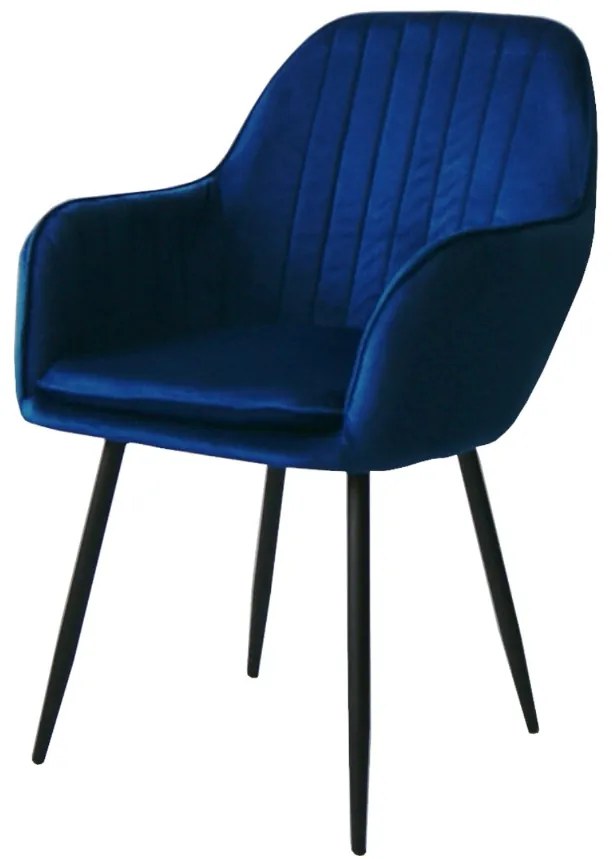Zamatová jedálenská stolička Warsaw modrá