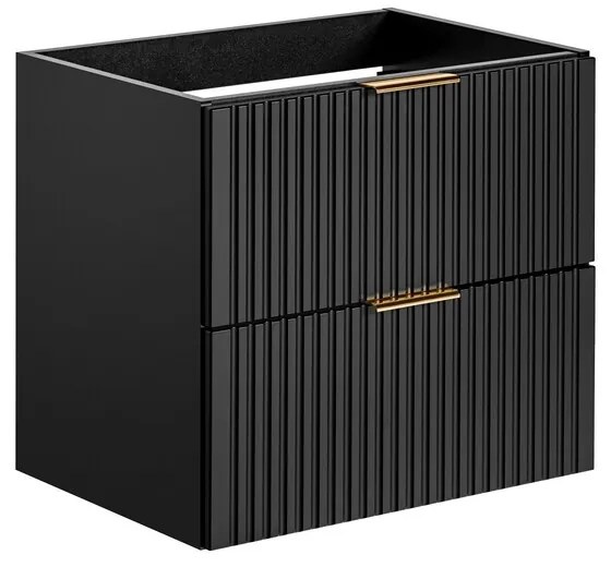 Závesná skrinka pod umývadlo Casad s doskou a umývadlom 140 cm čierna/dub wotan