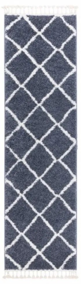 Kusový koberec Shaggy  Cross šedý atyp 60x200cm