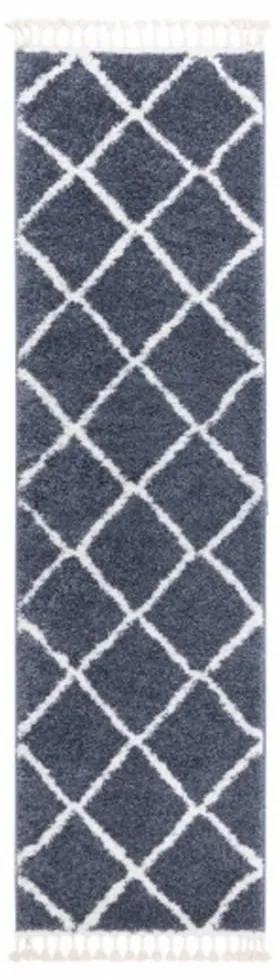 Kusový koberec Shaggy  Cross šedý atyp 60x300cm