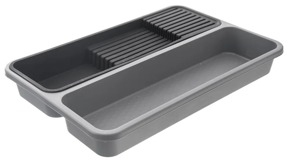Organizér do zásuvky, príborník 2v1 GREY na varešky a nože 40 x 26,5 cm