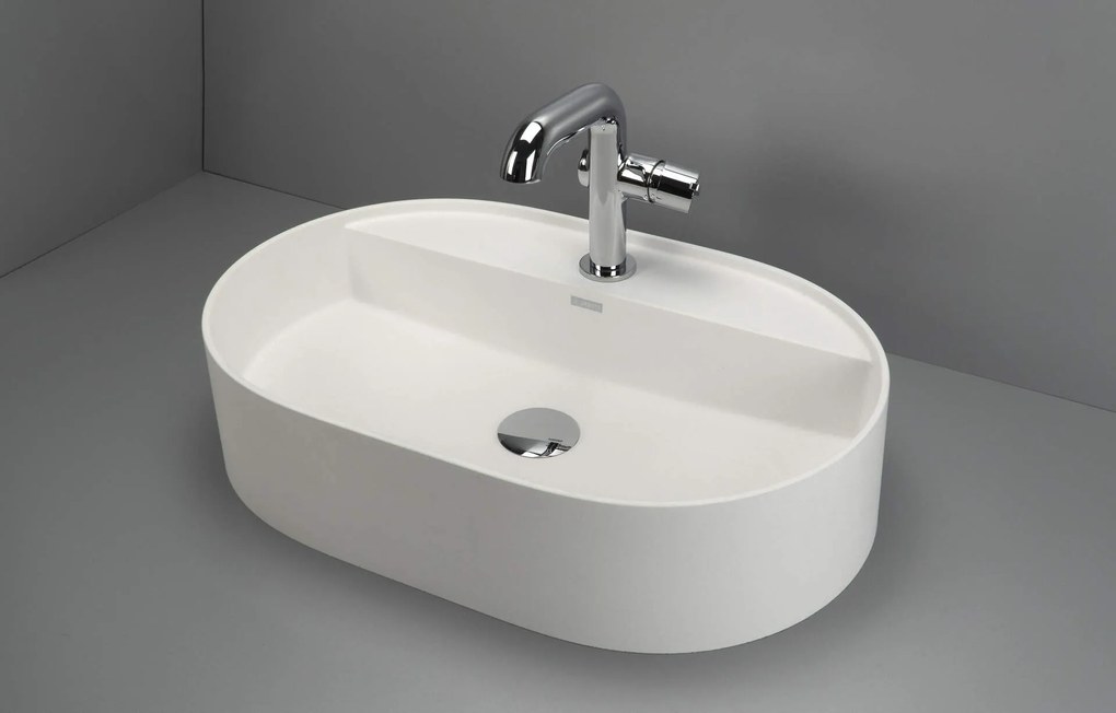 Deante Silia, granitové umývadlo na dosku 550x350x125mm, biela matná, DEA-CQS_AU6B