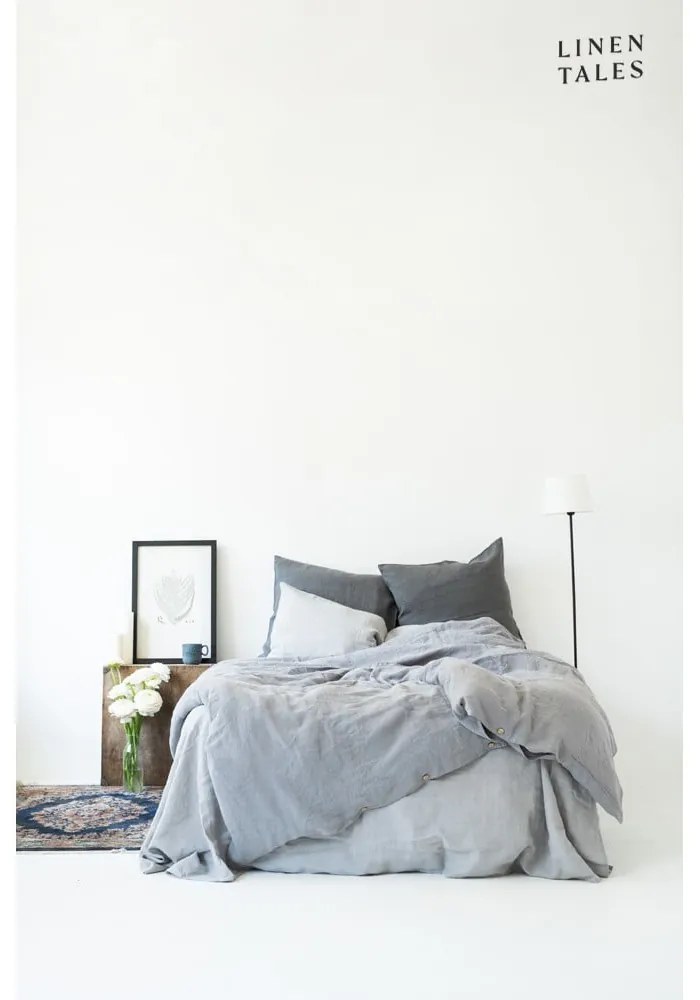 Svetlosivá ľanová plachta 180x260 cm Light Grey – Linen Tales