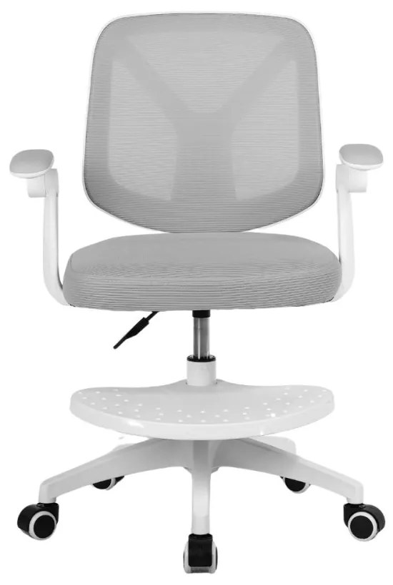 Detská otočná stolička Neoseat JUNI 010 s podnožou — látka, sivá