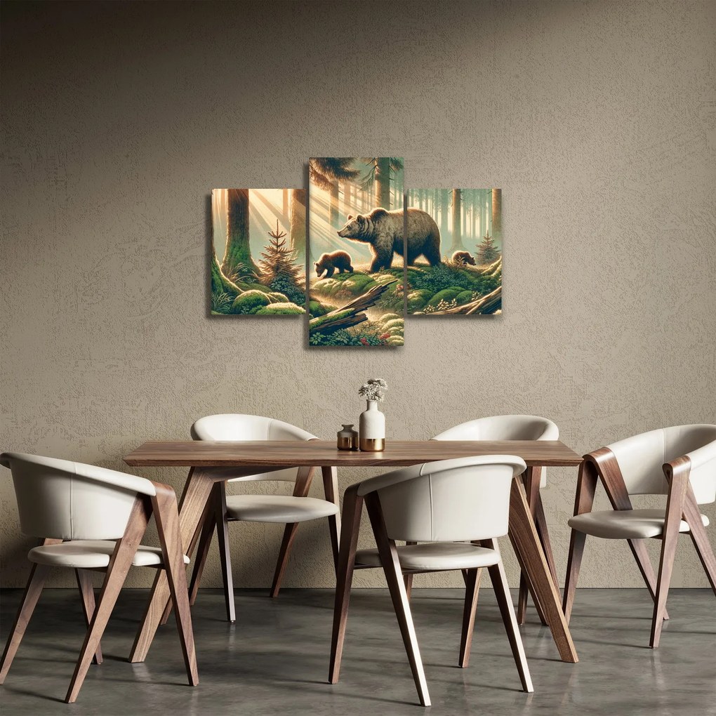 Obraz - Medvede v lese (90x60 cm)