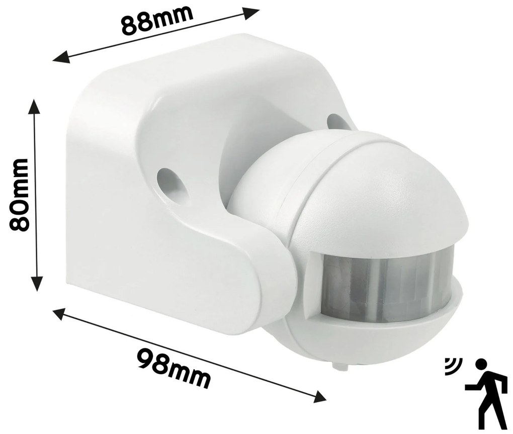 ECOLIGHT Pohybový senzor IP44 220-240V AC 300W - biely
