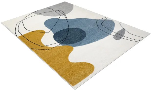 Koberec FUSION 7158 biely / žltý / modrý