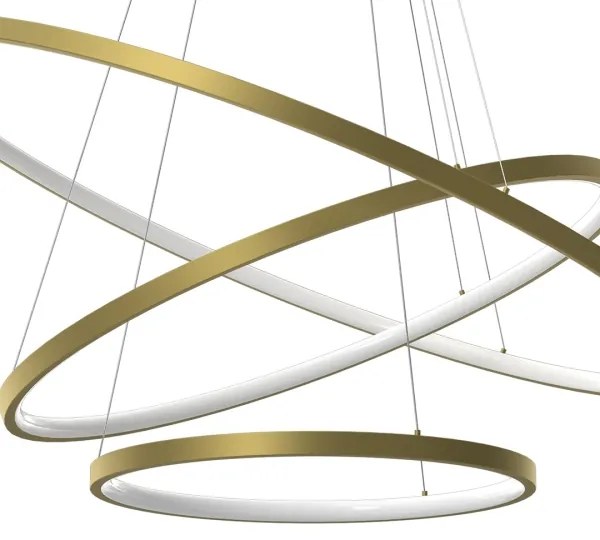 LED Luster na lanku HOOP LED/93W/230V pr. 80 cm 4000K zlatá