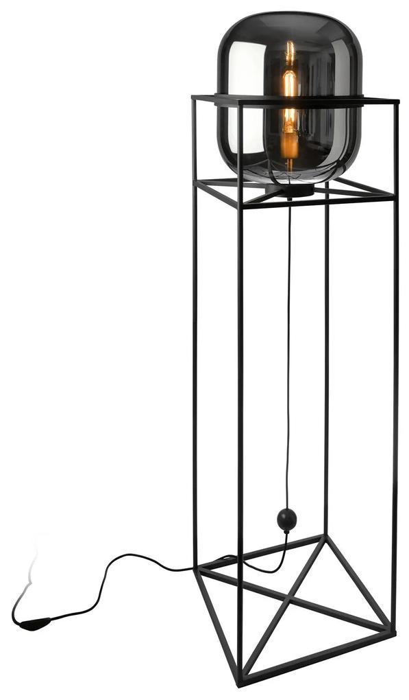 Stojaca lampa Baloni, kovový rám, dymové sklo