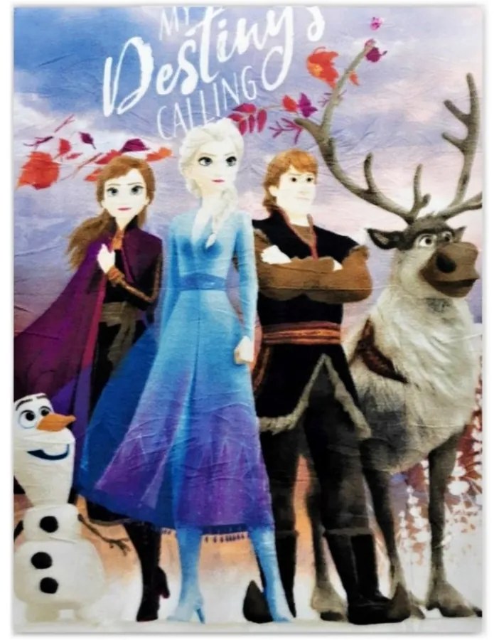 Detská fleecová deka Ľadové kráľovstvo - Frozen - motív My destiny’s calling - 100 x 140 cm