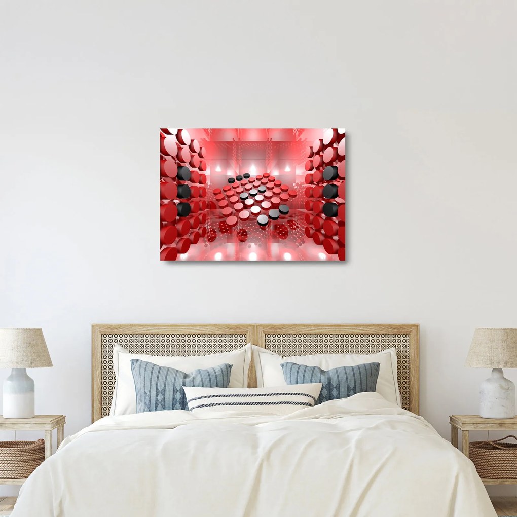 Sklenený obraz tlačidlové abstrakcie (70x50 cm)