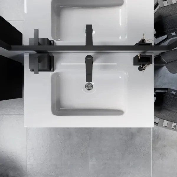 Kúpeľňová skrinka s umývadlom MOLDE 80 cm čierna