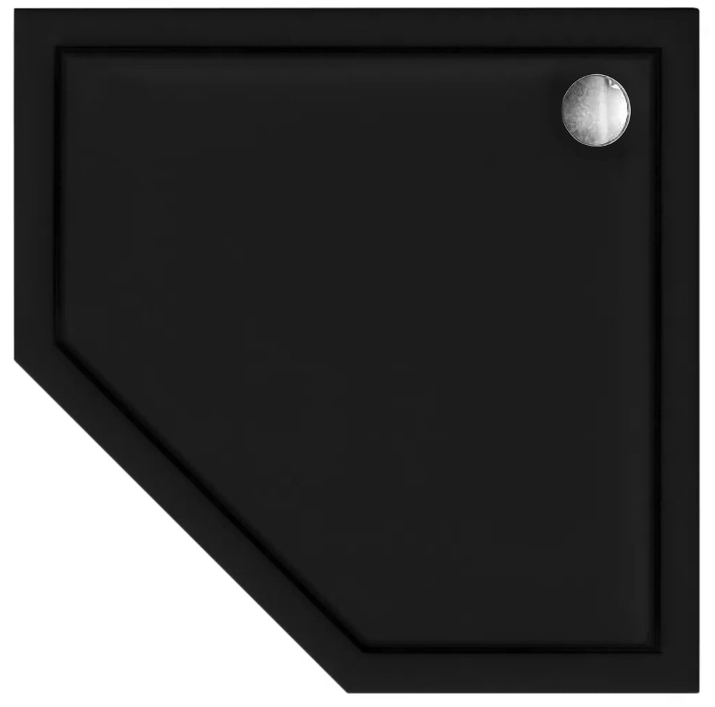 Rea Diamond - akrylátová sprchová vanička 90 x 90 x 5 cm + sifón, čierna, REA-K8543