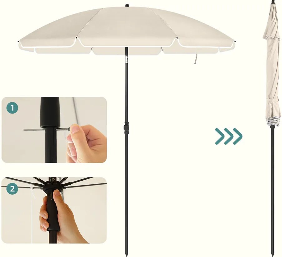 Slnečník SOLARA, Ø200cm, béžová SongmicsHome