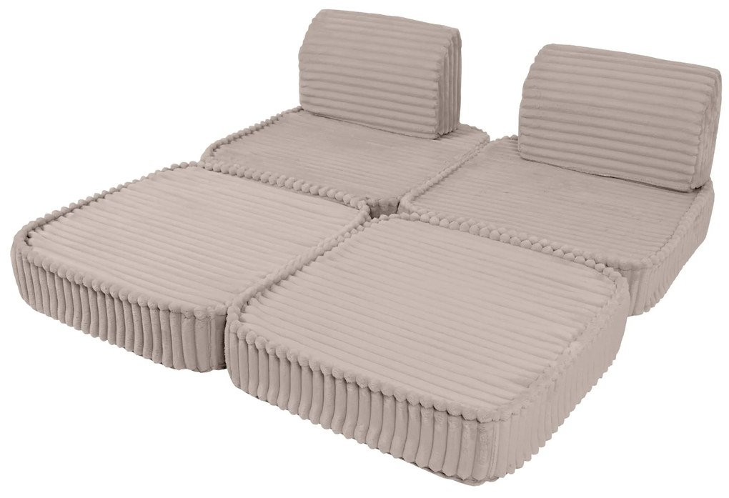 MeowBaby® Churros detská pohovka Basic, Pebble Beige