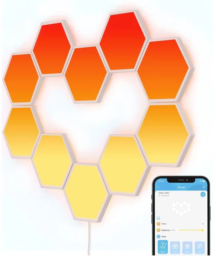 Govee LED RGB stmievateľný panel 36W 230V Wi-Fi