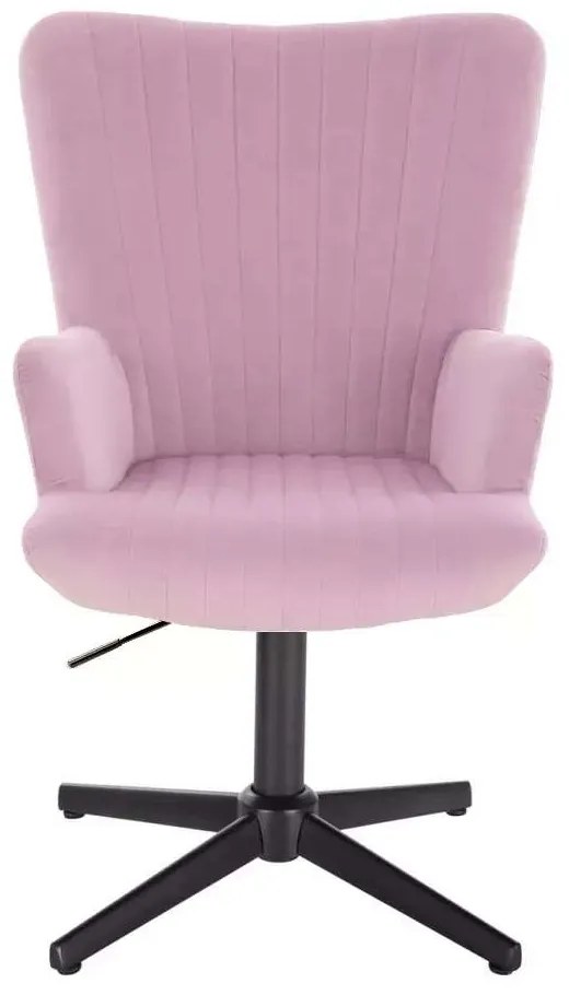 LuxuryForm DESIGN Kreslo AMADEO VELUR na čiernom kríži - levanduľa