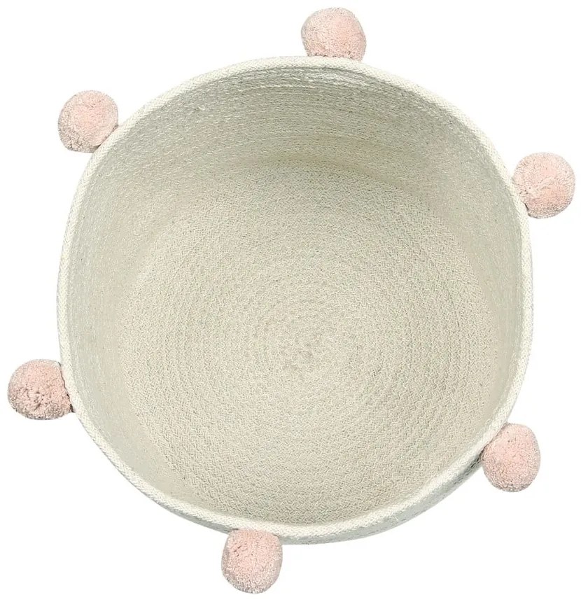 Krémový látkový detský kôš na hračky ø 30x30 cm Bubbly – Lorena Canals