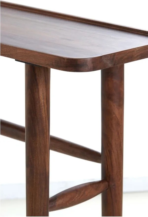 Hnedý konzolový stolík z masívu akácie 30x140 cm Qiano – Light & Living