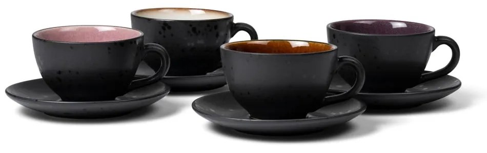Čierne šálky z kameniny v súprave 4 ks 240 ml Black/Mix – Bitz