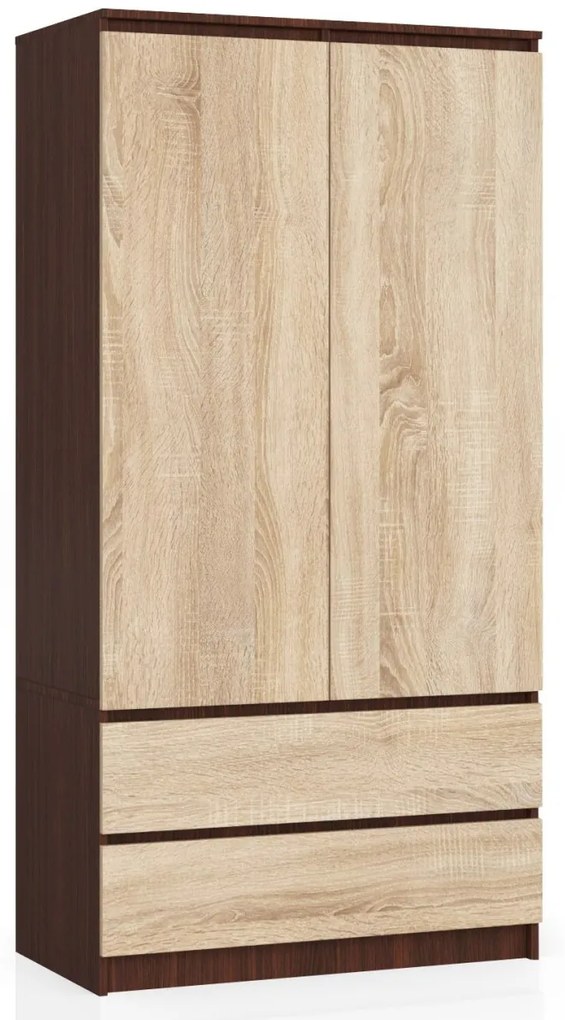 Šatníková skriňa Star 90 cm wenge/dub sonoma