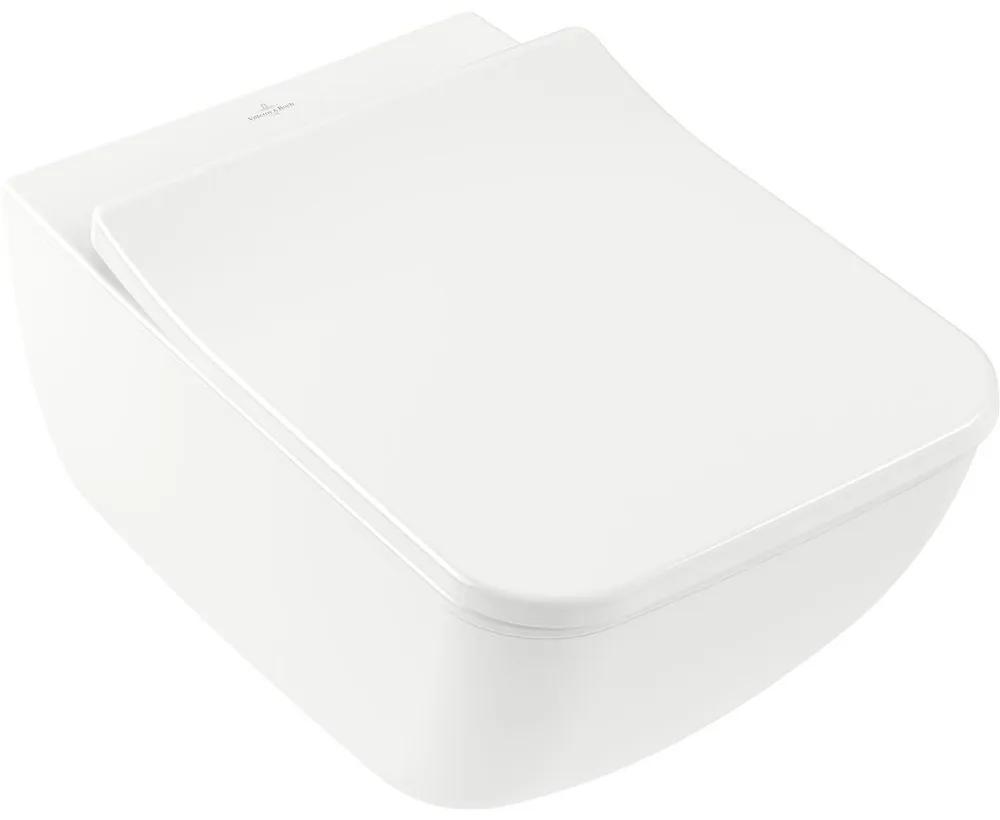 VILLEROY &amp; BOCH Venticello Combi-Pack, závesné WC s DirectFlush + WC sedátko s poklopom SlimSeat, s QuickRelease a Softclosing, biela alpská, 4611RS01