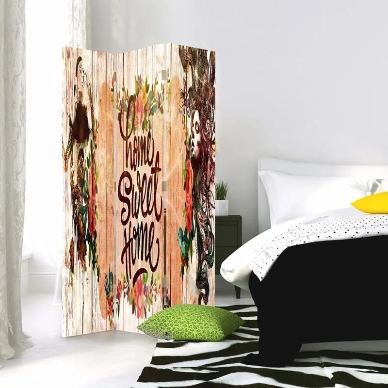 Gario Paraván Nápis Home Sweet Home Rozmery: 110 x 170 cm, Prevedenie: Klasický paraván