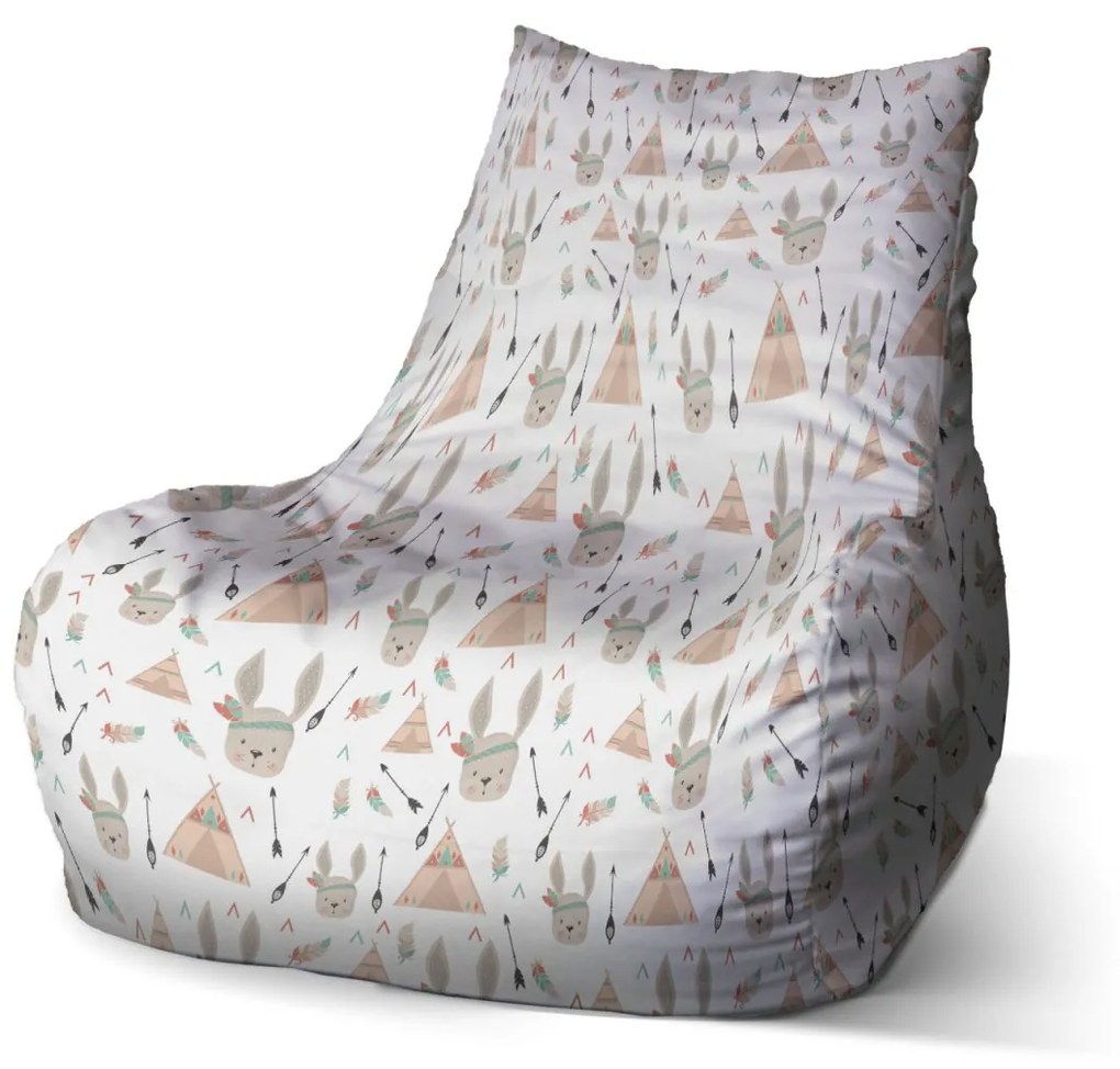 Sablio Sedací vak Bean Zajace pri stane - 100 x 90 x 45 cm