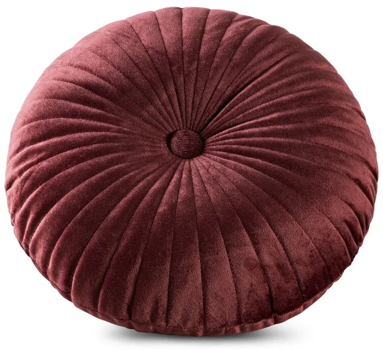 Dekorstudio Dekoratívny okrúhly vankúš VELVET - bordový