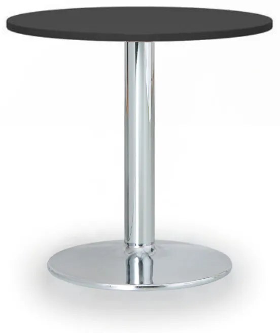 Konferenčný stolík ZEUS II, priemer 60 cm, chrómovaná podnož, grafit
